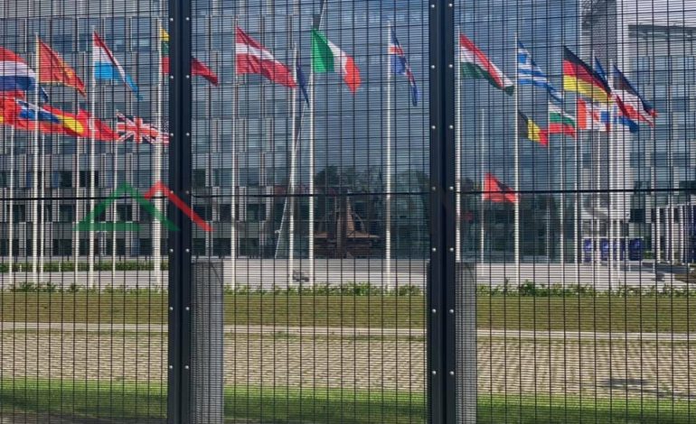 “PHOTO OF THE DAY”/ Flamuri i Shqipërisë në selinë e NATO-s ulet gjysmështizë për Zafire Hasanaj