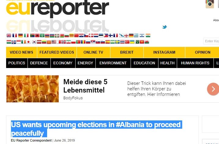 “EUREPORTER” JEHONË DEKLARATËS SË SHBA/ Zgjedhjet në Shqipëri të zhvillohen në 30 qershor dhe të jenë paqësore