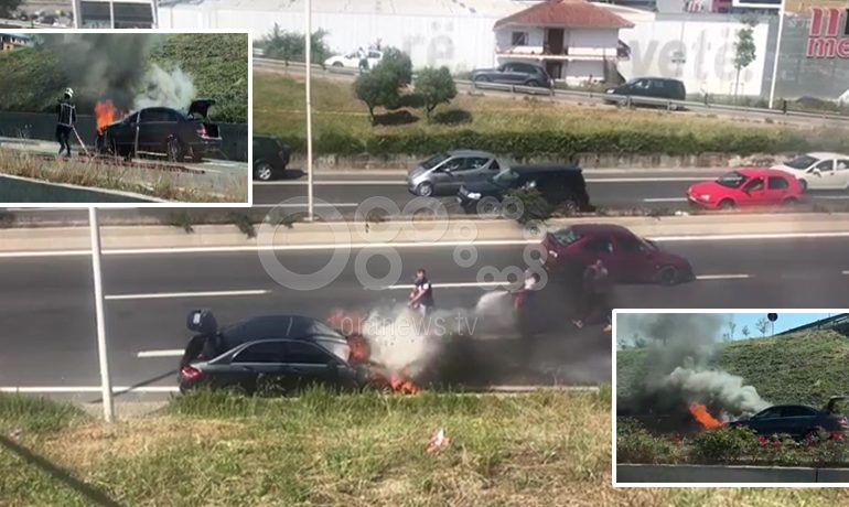 DIGJET MAKINA NË AUTOSTRADËN TIRANË-DURRËS/ Shkaqet e flakëve… (VIDEO)