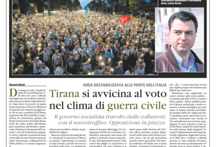 “SHQIPËRIA…”/ Gazeta italiane filoruse: Basha, trashëgimtari i babait fisnik të Shqipërisë, Sali Berisha