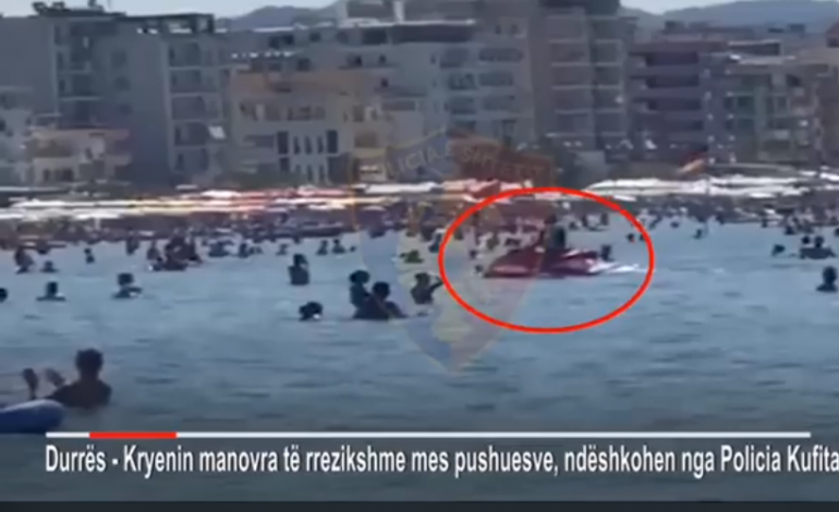 MANOVRA TË RREZIKSHME MES PUSHUESVE NË DET/ Bllokohen dy motorë uji në Durrës (VIDEO)