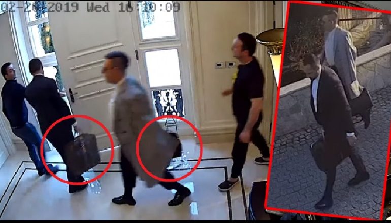 SKANDALI NË MAQEDONI/ Valixhja plot me euro për të liruar biznesmenin, dalin pamjet (VIDEO)
