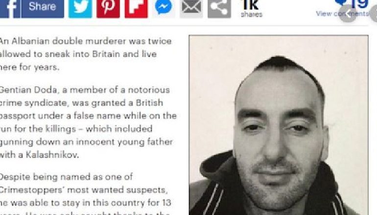 13 VITE NË BRITANI/ “Daily Mail”: Gentian Doda, një nga më të kërkuarit nga policia