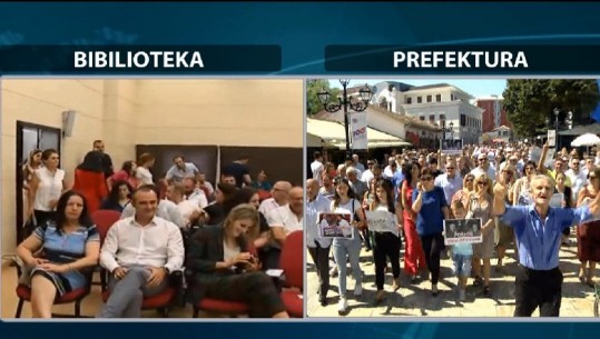 TENSIONE NË SHKODËR/ Militantët e PD tentojnë të hyjnë brenda ambjenteve ku po Konstituohet Këshilli Bashkiak