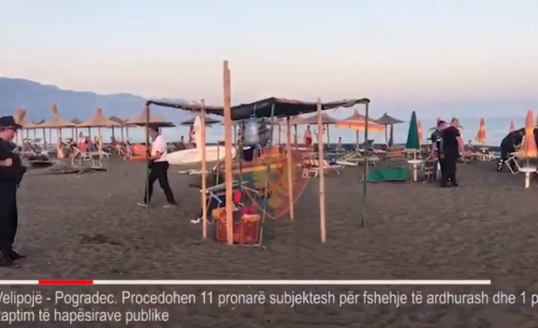 “PLAZHI I LIRË”/ Aksion në Velipojë e Pogradec, lirohen hapësirat e zaptuara në plazhe, nën hetim 12 pronarë subjektesh (VIDEO)
