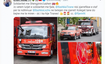 ZJARRI NË LEZHË/ Bashkia Tiranë ndihmon me zjarrfikëse (FOTO)