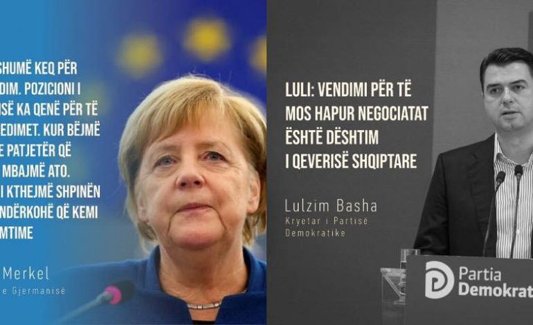 “PA KOMENT”/ Rama i përgjigjet sërish Bashës për negociatat, këtë herë me fjalët e Merkel