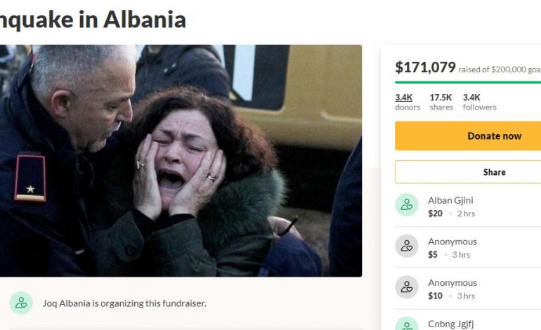 SHFRYTËZUAN PLATFORMA ONLINE/ Gjendet një link që grumbullon lek për tërmetin në emër të JOQ, që nuk është në faqen e saj.