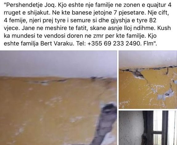 FAKE NEWS/ “JOQ” e publikoi rastin si të pastrehë, por në fakt familja prej 7 anëtarësh ka marrë banesë sociale me hapësirë 3+1 (FOTO)