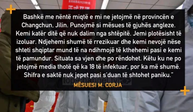 “JEMI TË RREZIKUAR…”/ 10 mësues shqiptarë në Kinë kërkojnë ndihmë. Të izoluar nga virusi (VIDEO)
