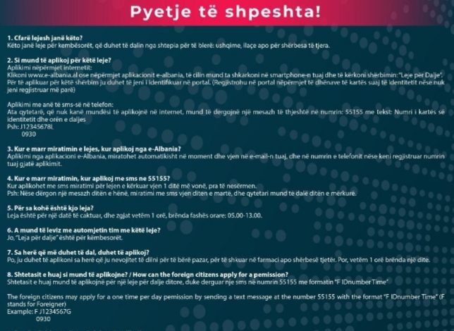 MASAT NDAJ KORONAVIRUSIT/ Çfarë duhet të dini për të marrë leje për të dalë nga shtëpia