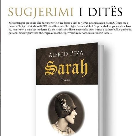 ROMANI “SARAH”/ Sygjerimi i ditës nga “Qendra Kombëtare e Librit”, për të gjithë ata që zgjedhin të lexojnë në shtëpi