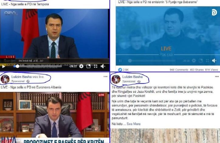 NUK NDALET BASHA/ Vijon të shpenzojë mijëra dollarë për “like” dhe “share” në Facebook: Sponsorizim edhe për… vezët e Pashkëve (FOTO)