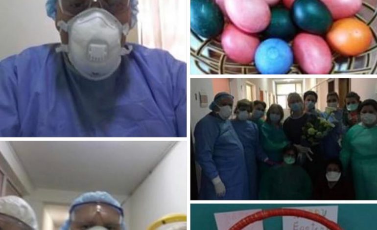 MJEKËT FESTOJNË PASHKËT BRENDA INFEKTIVIT/ Tritan Kalo publikon fotot: Ecim përpara me frymë ekipi, duhet puna e të gjithëve