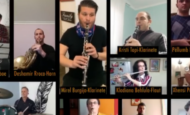 “TINGUJ SHPRESE”/ Covid-19, Orkestra Frymore e Forcave të Armatosura VIDEO emocionuese nga karantina