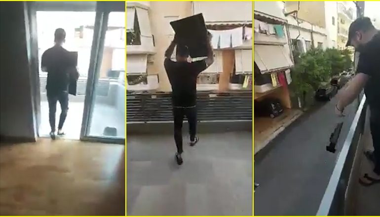 “TË Q***HA KORONAVIRUSIN”! S’shkon dot në kishë për Pashkët. Grekut i hipën gjaku në kokë, merr televizorin dhe e hedh nga ballkoni (VIDEO)