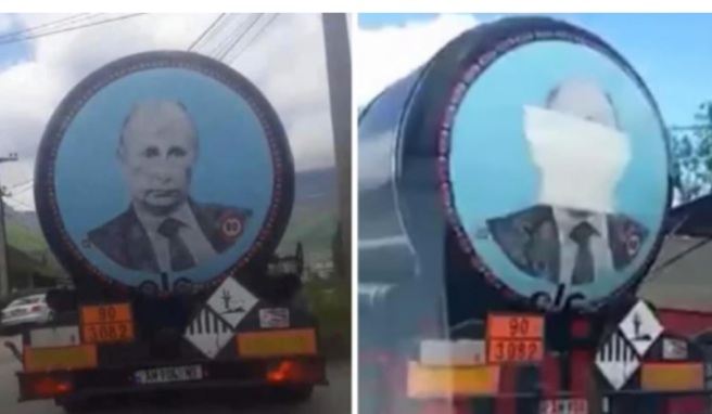 NGJARJE E PAZAKONTË/ Serbët me foto të Putinit e Karaxhicit ecnin me kamione përmes Kosovës, ndalohen nga policia