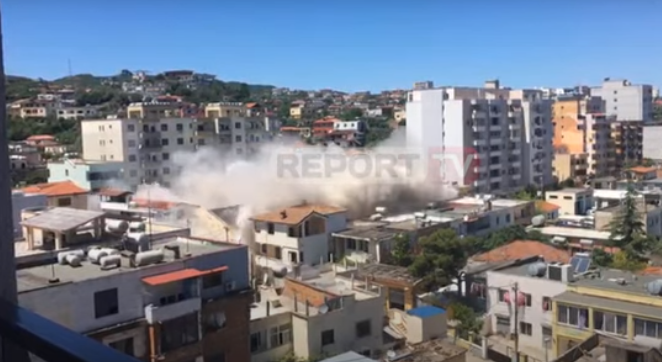 U DËMTUA NGA TËRMETI/ Shembet me shpërthim të kontrolluar pallati 6-katësh në Durrës (VIDEO)