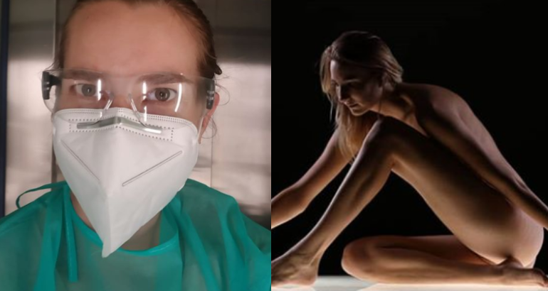 COVID-19/ Modelja që pozonte lakuriq, lë profesionin për t’u bërë infemiere gjatë koronavirusit
