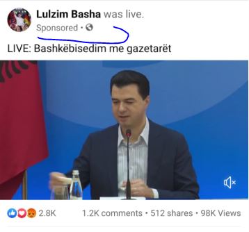 SPONSORIZIMET/ Pas Bashës e gjithë PD investohet te rrjetet sociale: Mijëra dollarë për “like” të rreme në Facebook, funksionarët fushatë për të blerë audiencë