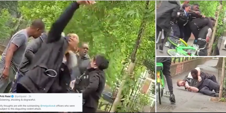 POLICI DHUNOHET ME GRUSHTA DHE SHKELMA/ Kalimtarët qeshin e bëjnë selfie (FOTOT)