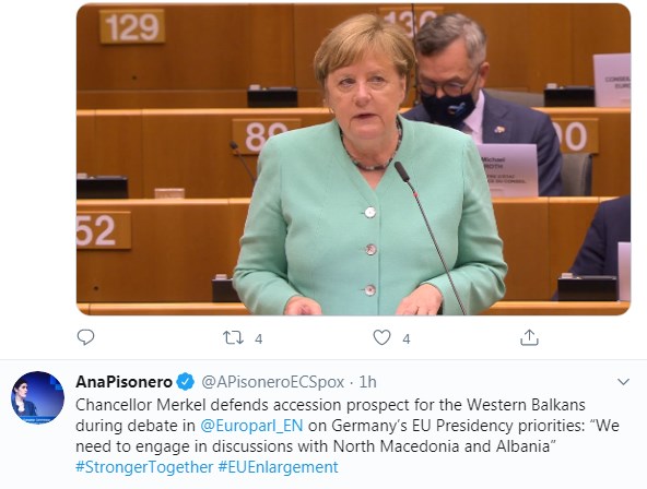FJALËT E KANCELARES/ Merkel: Të hapen kapitujt e negociatave me Tiranën dhe Shkupin brenda vitit