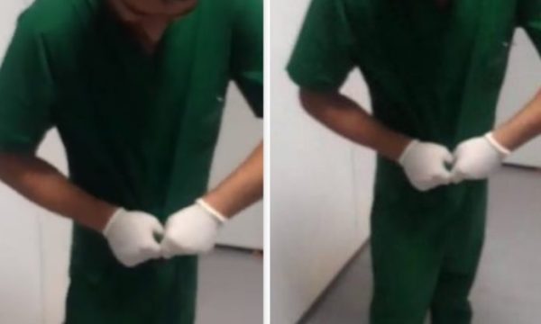 PAS 12 ORËSH PUNË/ Shihni si kanë përfunduar rrobat e infermierit që shërben në Klinikën Infektive (VIDEO)