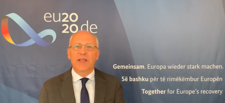 PRESIDENCA GJERMANE E BE/ Ambasadori Peter Zingraf: Do të mbështesim Shqipërinë me zbutjen e pasojave nga kriza e COVID-19