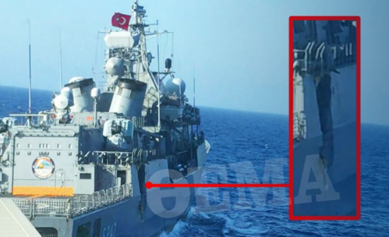 TENSIONET ME TURQINË/ Mediat greke nxjerrin FOTOT e fregatës së dëmtuar. “Përbindëshi” amerikan zbarkon në ishullin grek