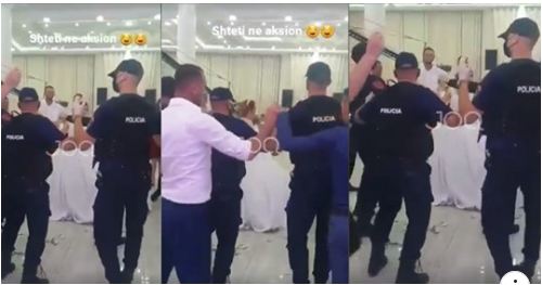 DASË NË KOHË PANDEMIE/ Shihni si ia marrin valles me çiftin punonjësit e policisë