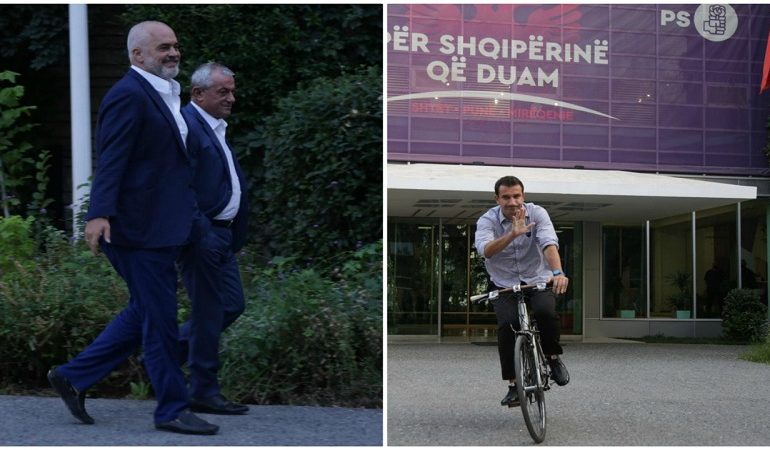 PAMJET/ Veliaj me biçikletë, Rama e Ruçi duke qeshur me njëri-tjetrin, si u dukën anëtarët e PS pas mbledhjes