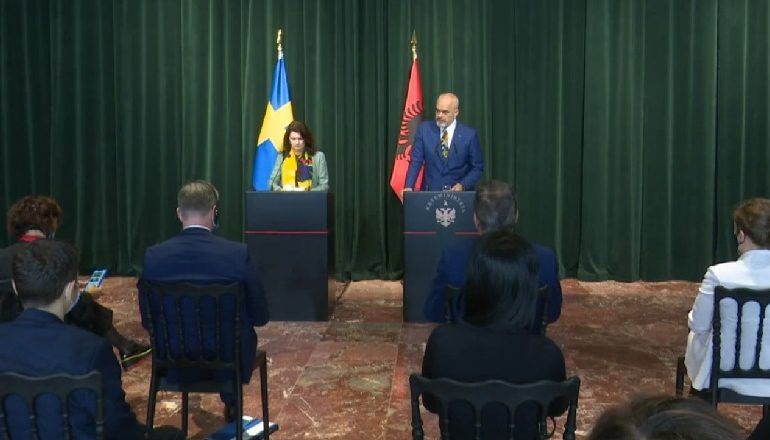 TAKIM ME MINISTREN E JASHTME TË SUEDISË/ Rama: Folëm për kryesimin e OSBE dhe situatën në Bjellorusi