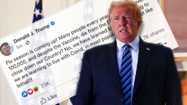 KRAHASOI GRIPIN ME COVID-19/ Facebook i heq postimin Donald Trump-it