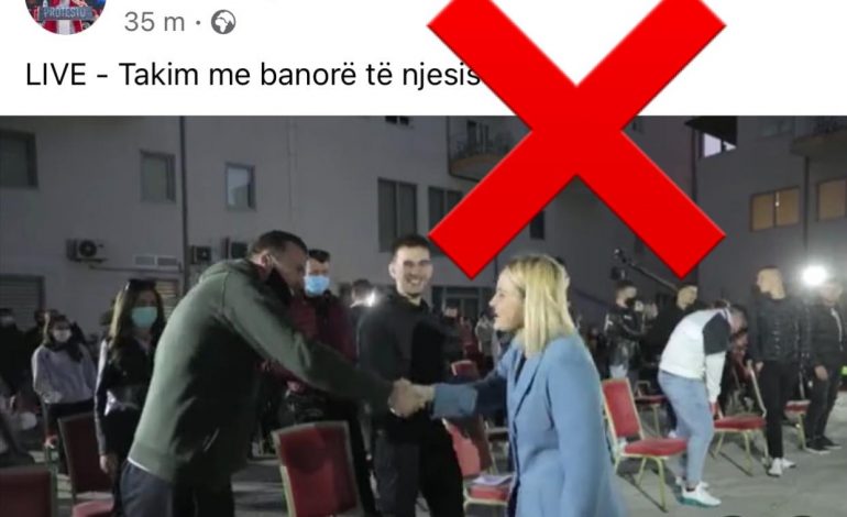 NUK PYET PËR COVIDIN/ Shihni si Kryemadhi PA MASKË, TAKON dorë pas dorë mbështetësit e LSI