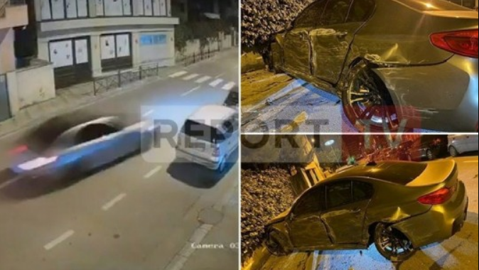 “SHPEJTËSI DHE ÇMENDURI” NË KOMUNËN E PARISIT/ Makina humb kontrollin dhe përplaset me murin krah rrugës (VIDEO)