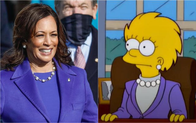 “THE SIMPSON” GODET SËRISH/ Si e parashikuan veshjen e Kamala Harris (FOTOT)