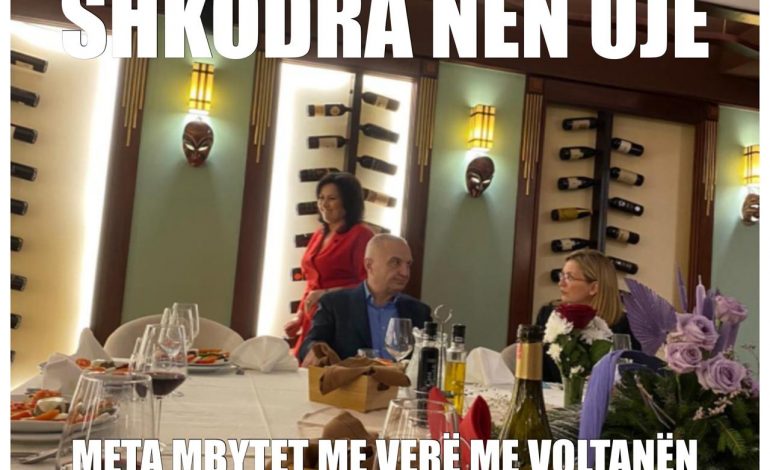 DALIN PAMJET/ Ilir Meta dhe Voltana Ademi po përmbyten me verë