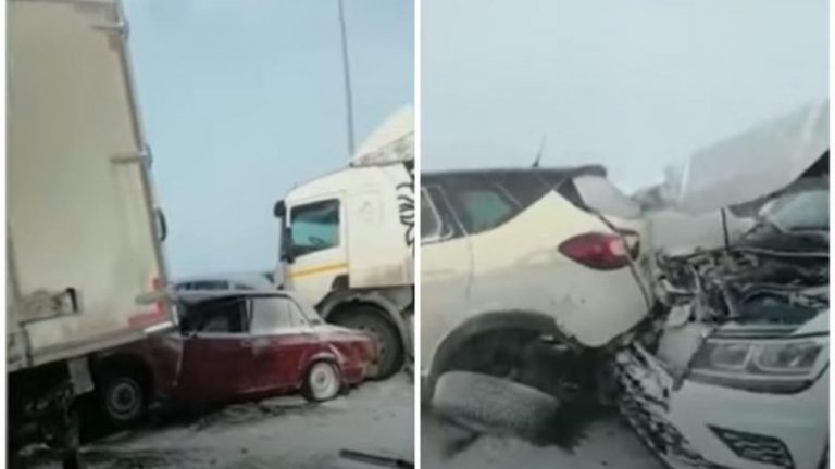 TEMPERATURAT DERI NË MINUTA 35 GRADË CELSIUS/ 39 makina përfshihet në një aksident në Rusi, të paktën 10 persona të lënduar (VIDEO)