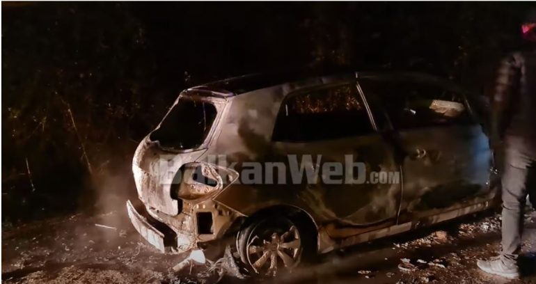 EKZEKUTIMI NË VLORË/ Ja si atentatorët kanë djegur makinën e dyshuar të përdorur në ngjarje (VIDEO+EMRI)