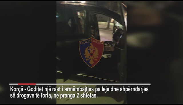 ME KOKAINË DHE ME ARMË NË MAKINË/ Arrestohen dy të rinj në Korçë (EMRAT+VIDEO)