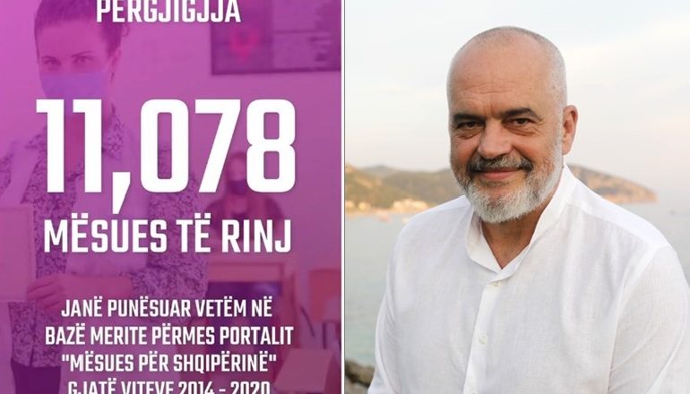 “100 DITË, 100 ARRITJE”/ Rama: 11.078 mijë mësues të rinj janë punësuar nga 2014-2020, s’ka kohë për pushim