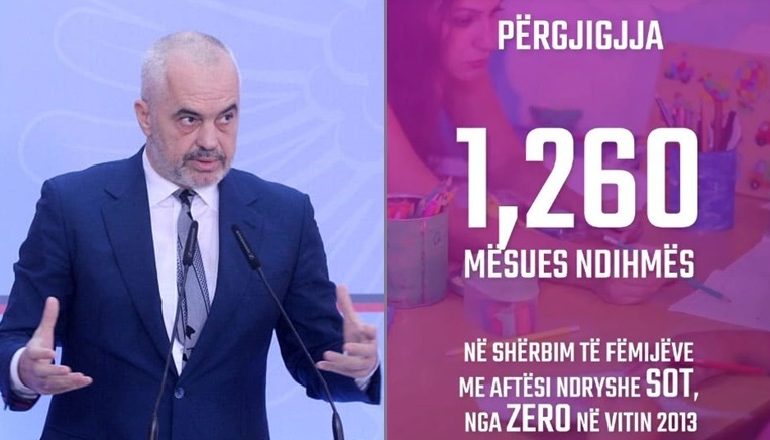 “100 DITË, 100 ARRITJE”/ Rama: 1.260 mësues ndihmës në shërbim të fëmijëve me aftësi ndryshe, në…