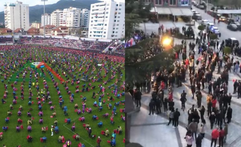 KRAHASIMI I TAKIMEVE/ Rama mbush STADIUMIN E ELBASANIT, Basha gjysëm sheshin e Pogradecit (PAMJET)