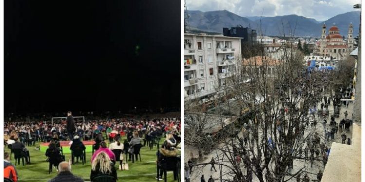 MITINGJET E FUNDIT NË KORÇË/ Rama dhe Basha përballë korçarëve (FOTOT KRAHASUESE)