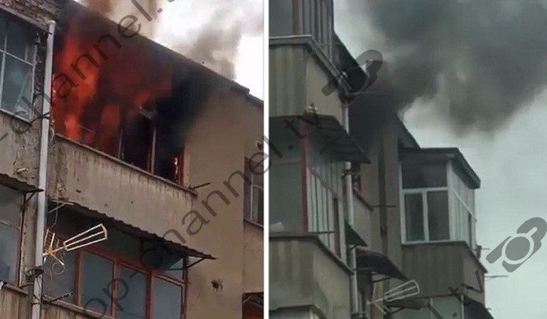 FLAKË DHE TYM I ZI NGA DRITARJA/ Apartamenti në Korçë përfshihet nga zjarri (PAMJET)