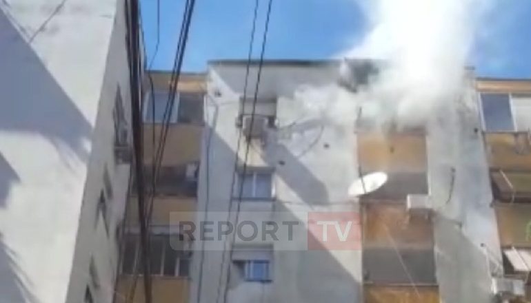 E RËNDË NË TIRANË/ Zjarr në një apartament pranë zonës së Shallvareve, një grua dërgohet në spital (VIDEO)