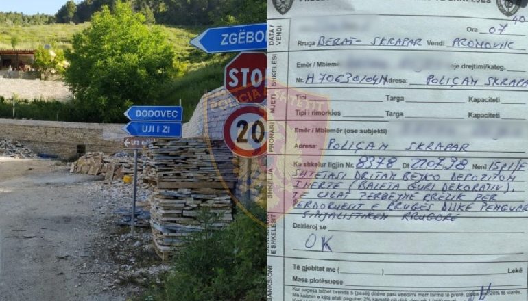 KISHTE ZËNË RRUGËN ME PALETA GURI/ Gjobitet pronari i një subjekti në Berat