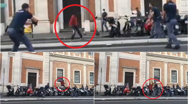 ME THIKË NË DORË TMERROI KALIMTARËT NË RRUGË/ Policia plagos 44-vjeçarin në Romë