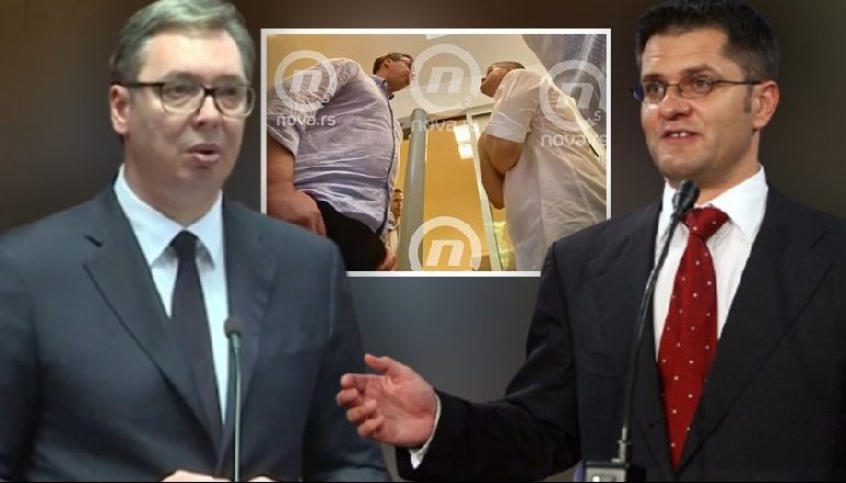 “PO DRIDHEJ…”/ Mediat serbe: Vuçiç përplasje fizike me Jeremiç, shkak mbështetja për Shqipërinë në…