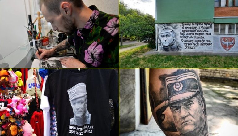 Madhërimi i Mlladiqit me grafite dhe tatuazhe